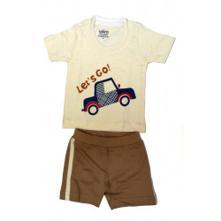Cream color T-shirt and short